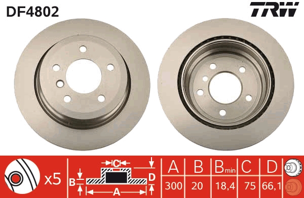 Slika TRW - DF4802 - Kočioni disk (Kočioni uređaj)