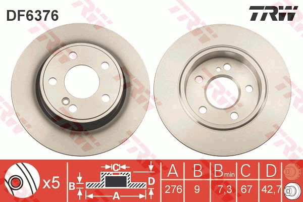 ZADNJI KOČIONI DISKOVI - TRW - DF6376