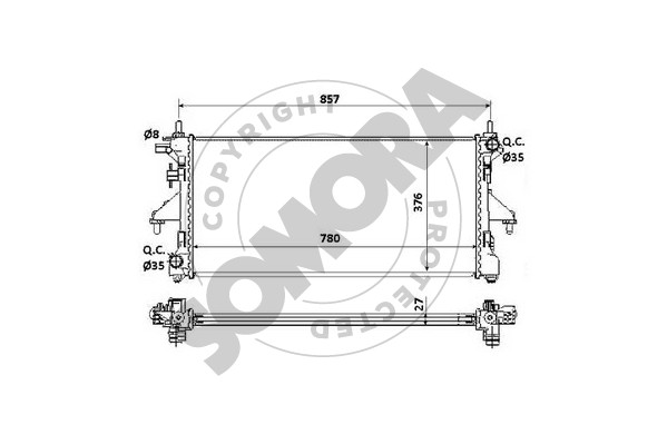 Picture of SOMORA - 084240 - Radiator, engine cooling (Cooling System)