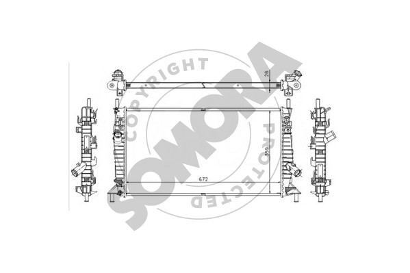 Picture of SOMORA - 093640 - Radiator, engine cooling (Cooling System)