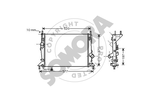 Picture of SOMORA - 093640A - Radiator, engine cooling (Cooling System)