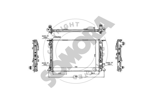 Picture of SOMORA - 021740B - Radiator, engine cooling (Cooling System)