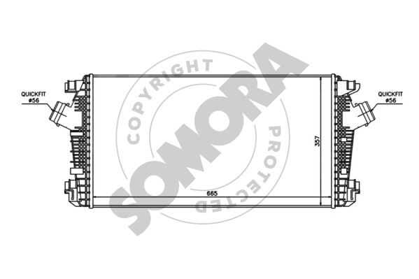 Picture of SOMORA - 212045A - Intercooler, charger (Air Supply)