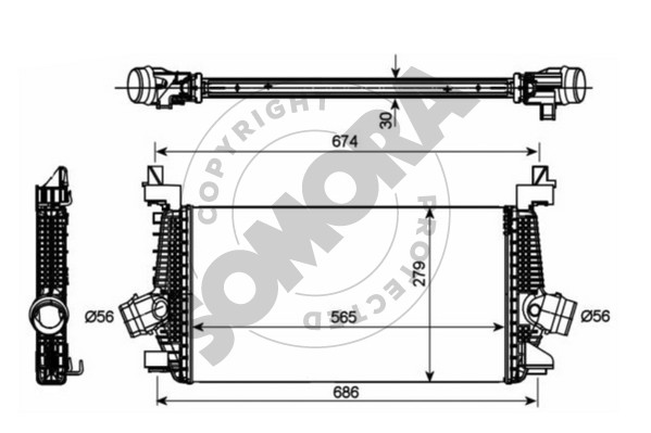 Picture of SOMORA - 212045 - Intercooler, charger (Air Supply)