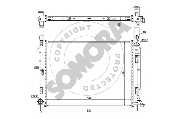 Picture of SOMORA - 244540A - Radiator, engine cooling (Cooling System)