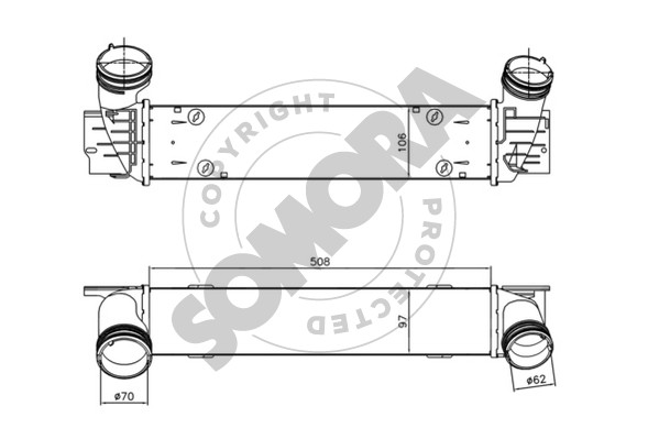 Picture of SOMORA - 040745A - Intercooler, charger (Air Supply)