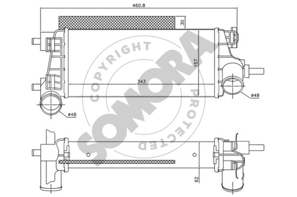 Picture of SOMORA - 096245B - Intercooler, charger (Air Supply)