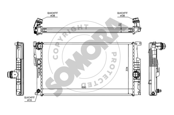 Picture of SOMORA - 040840A - Radiator, engine cooling (Cooling System)