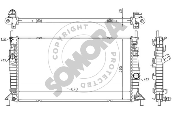 Picture of SOMORA - 093640B - Radiator, engine cooling (Cooling System)