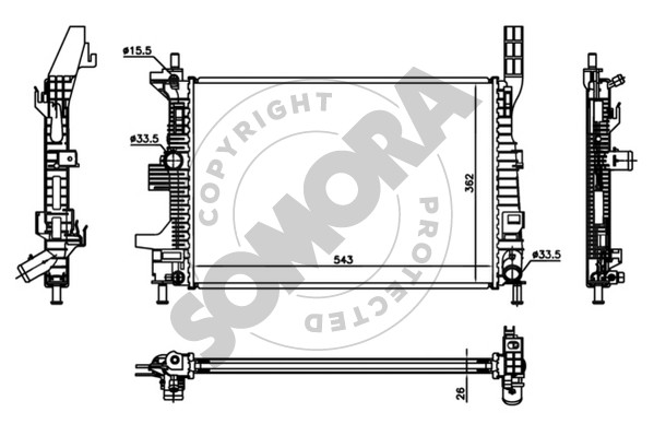 Picture of SOMORA - 093840A - Radiator, engine cooling (Cooling System)