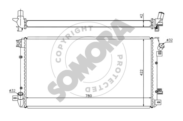 Picture of Radiator -  engine cooling - SOMORA - 245540C