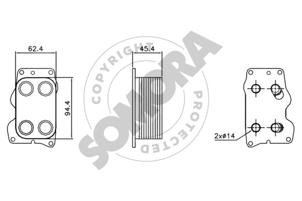 Picture of SOMORA - 093665 - Oil Cooler, engine oil (Lubrication)