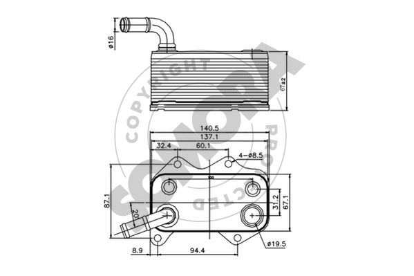 Picture of SOMORA - 351065D - Oil Cooler, engine oil (Lubrication)