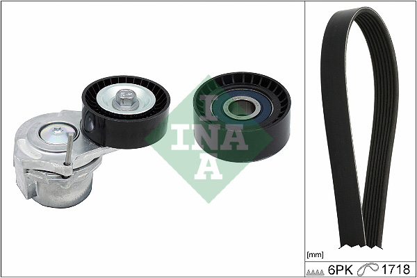 INA - 529 0312 10 - Garnitura klinastog rebrastog kaiša (Kaišni prenos)
