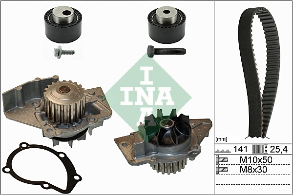 INA - 530 0111 30 - Pumpa za vodu + komplet zupčastog kaiša (Hlađenje)