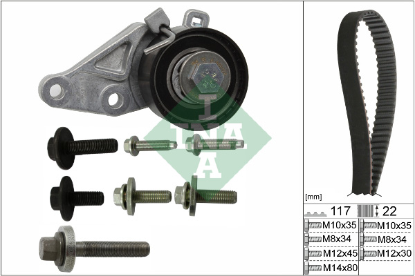 INA - 530 0140 10 - Komplet zupčastog kaiša (Kaišni prenos)