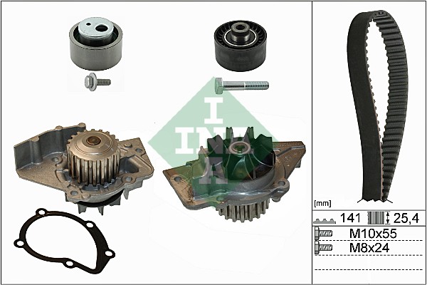 INA - 530 0470 30 - Pumpa za vodu + komplet zupčastog kaiša (Hlađenje)