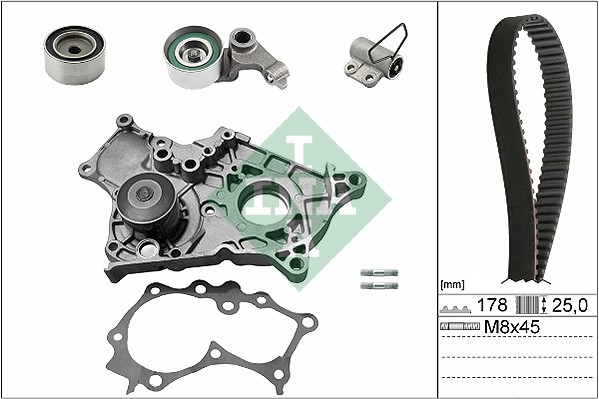 INA - 530 0543 30 - Pumpa za vodu + komplet zupčastog kaiša (Hlađenje)