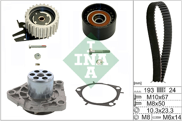 INA - 530 0561 30 - Pumpa za vodu + komplet zupčastog kaiša (Hlađenje)