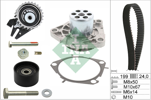 INA - 530 0562 30 - Pumpa za vodu + komplet zupčastog kaiša (Hlađenje)