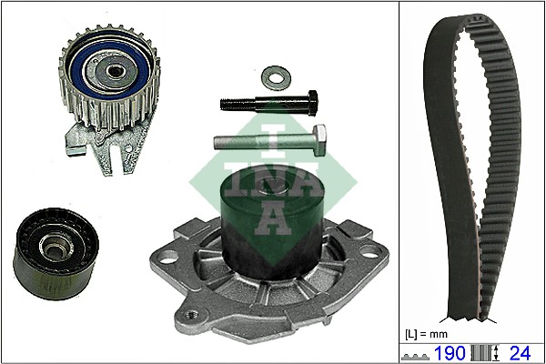 INA - 530 0622 30 - Pumpa za vodu + komplet zupčastog kaiša (Hlađenje)