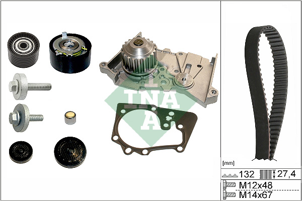 Schaeffler INA - 530 0639 30 - Pumpa za vodu + komplet zupčastog kaiša (Hlađenje)