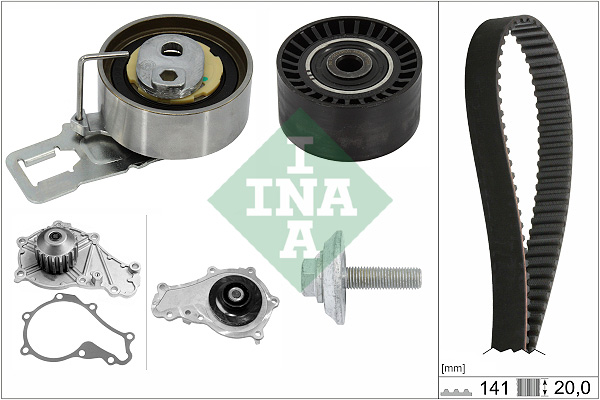 Slika INA - 530 0698 30 - Pumpa za vodu + komplet zupčastog kaiša (Hlađenje)