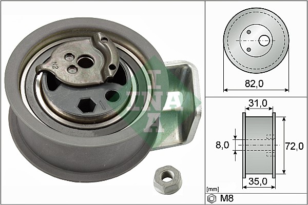 INA - 531 0436 20 - Zatezač, zupčasti kaiš (Kaišni prenos)