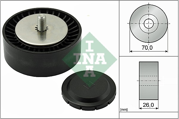 INA - 532 0553 10 - Usmeravajući/vodeći točkić, klinasti rebrasti kaiš (Kaišni prenos)