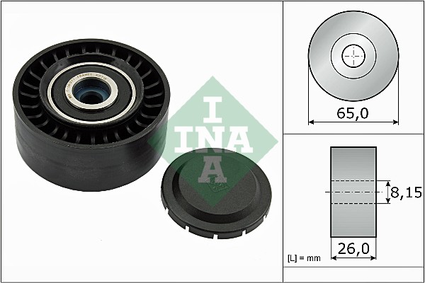 Slika INA - 532 0564 10 - Usmeravajući/vodeći točkić, klinasti rebrasti kaiš (Kaišni prenos)