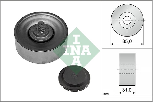 Slika INA - 532 0569 10 - Usmeravajući/vodeći točkić, klinasti rebrasti kaiš (Kaišni prenos)