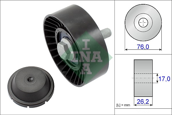 INA - 532 0632 10 - Usmeravajući/vodeći točkić, klinasti rebrasti kaiš (Kaišni prenos)