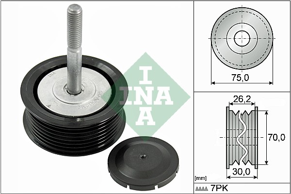 INA - 532 0792 10 - Usmeravajući/vodeći točkić, klinasti rebrasti kaiš (Kaišni prenos)