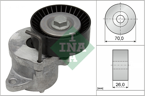 INA - 534 0439 10 - Zatezač kaiša, klinasti rebrasti kaiš (Kaišni prenos)