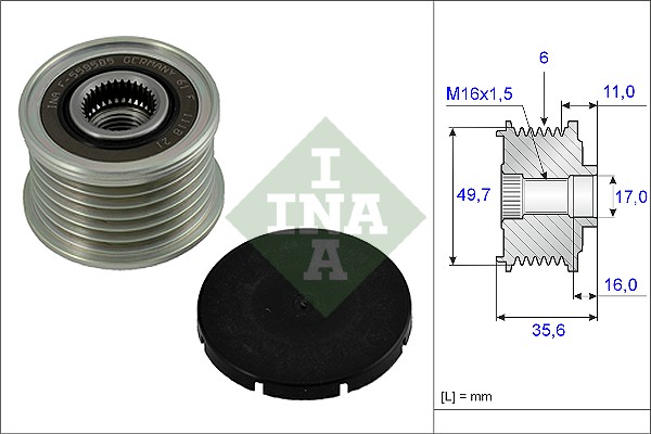 Slika INA - 535 0016 10 - Jednosmerna spojnica alternatora (Alternator)