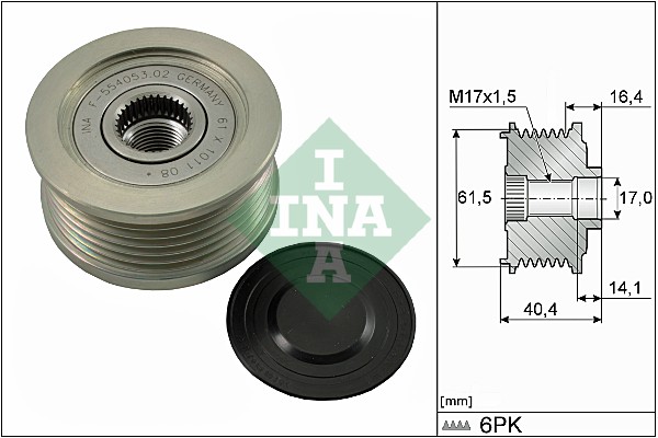 Slika INA - 535 0115 10 - Jednosmerna spojnica alternatora (Alternator)