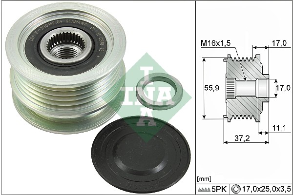 INA - 535 0116 10 - Jednosmerna spojnica alternatora (Alternator)