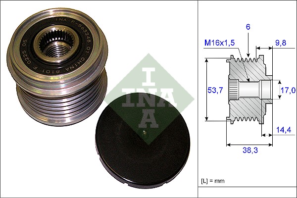 INA - 535 0203 10 - Jednosmerna spojnica alternatora (Alternator)