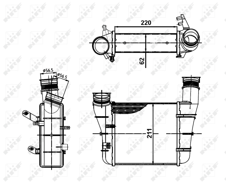 Picture of NRF - 30148A - Intercooler, charger (Air Supply)