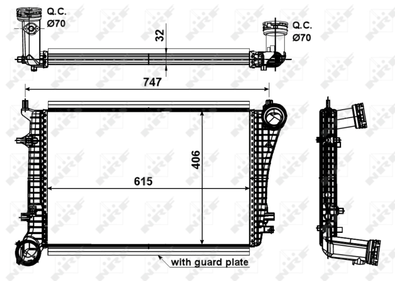 Picture of NRF - 30199 - Intercooler, charger (Air Supply)