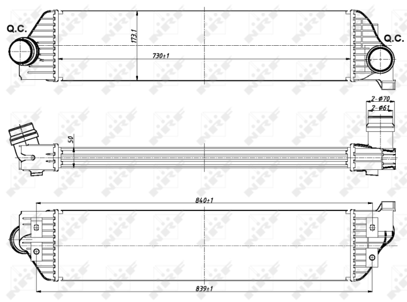 Picture of NRF - 30358 - Intercooler, charger (Air Supply)