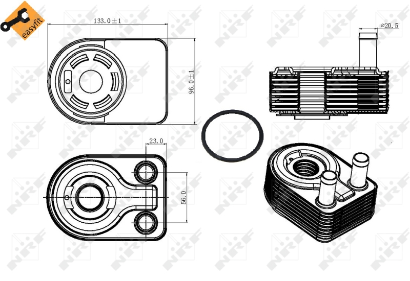 Picture of NRF - 31312 - Oil Cooler, engine oil (Lubrication)