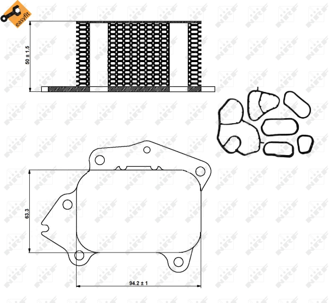 Picture of NRF - 31333 - Oil Cooler, engine oil (Lubrication)