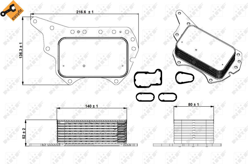 Picture of NRF - 31337 - Oil Cooler, engine oil (Lubrication)