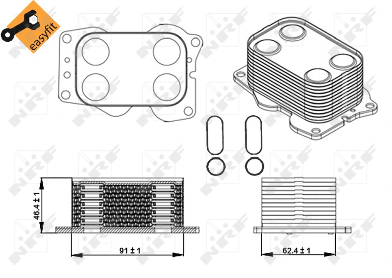Picture of NRF - 31338 - Oil Cooler, engine oil (Lubrication)
