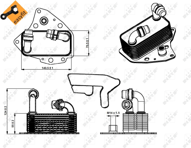 Picture of NRF - 31343 - Oil Cooler, engine oil (Lubrication)