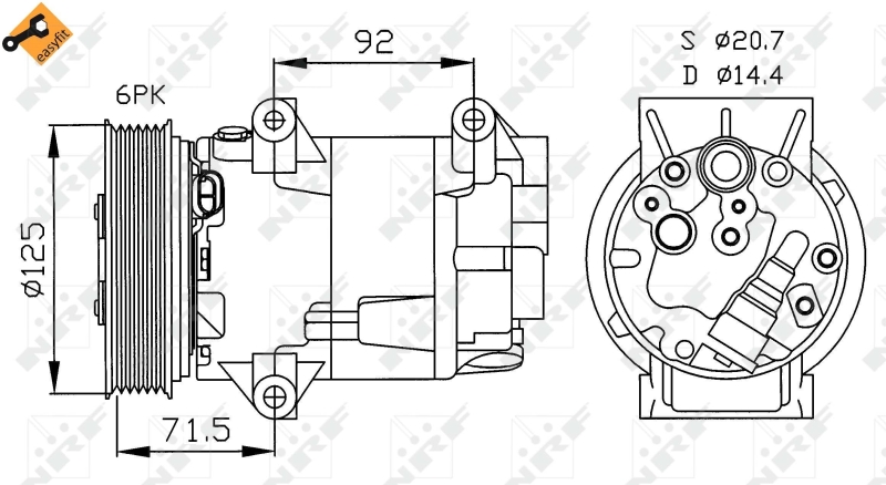 Picture of NRF - 32208 - Compressor, air conditioning (Air Conditioning)