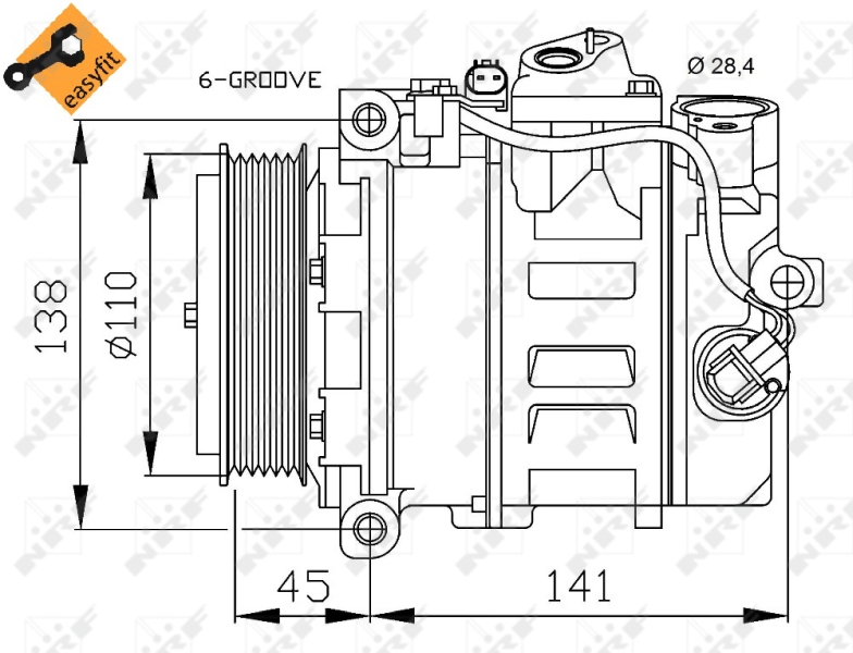 Picture of NRF - 32214 - Compressor, air conditioning (Air Conditioning)