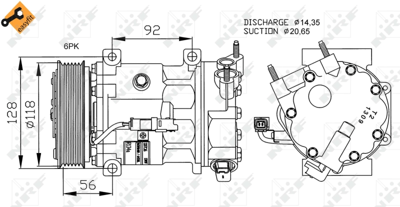 Picture of NRF - 32240 - Compressor, air conditioning (Air Conditioning)