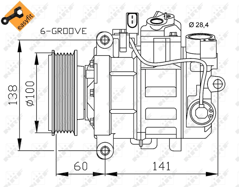 Picture of NRF - 32263 - Compressor, air conditioning (Air Conditioning)